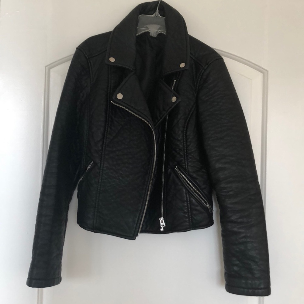 Faux leather biker jacket